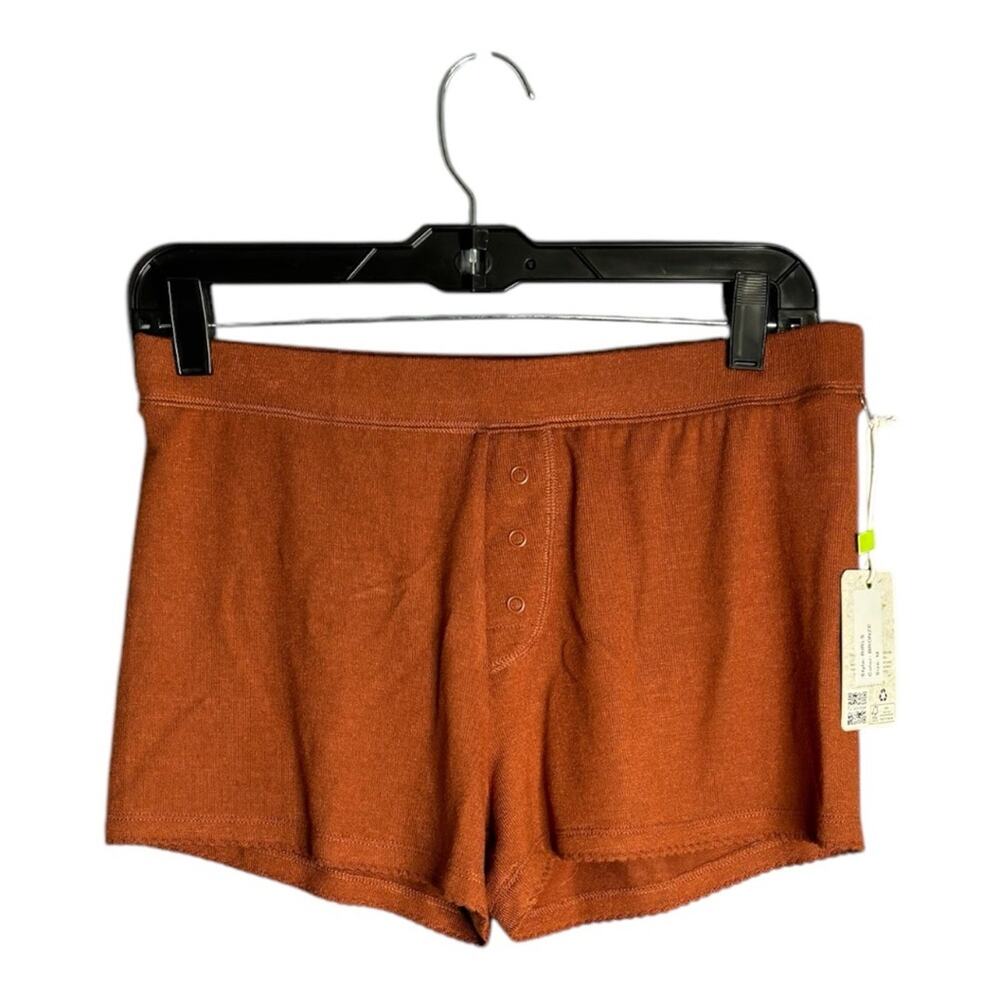 PJ Salvage Brown Mid Rise Lounge Pull On Shorts Medium